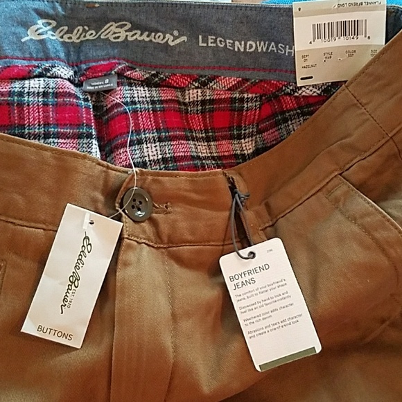 eddie bauer flannel lined chinos